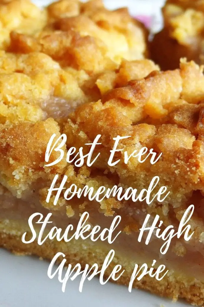 homemade stacked high apple pie