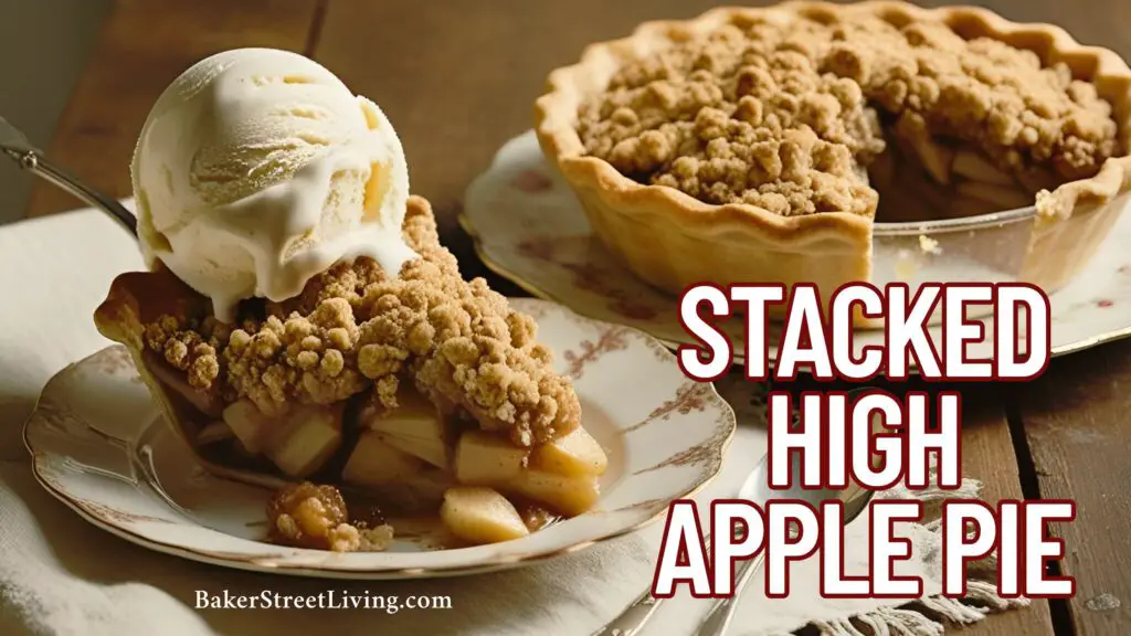 stacked high apple pie