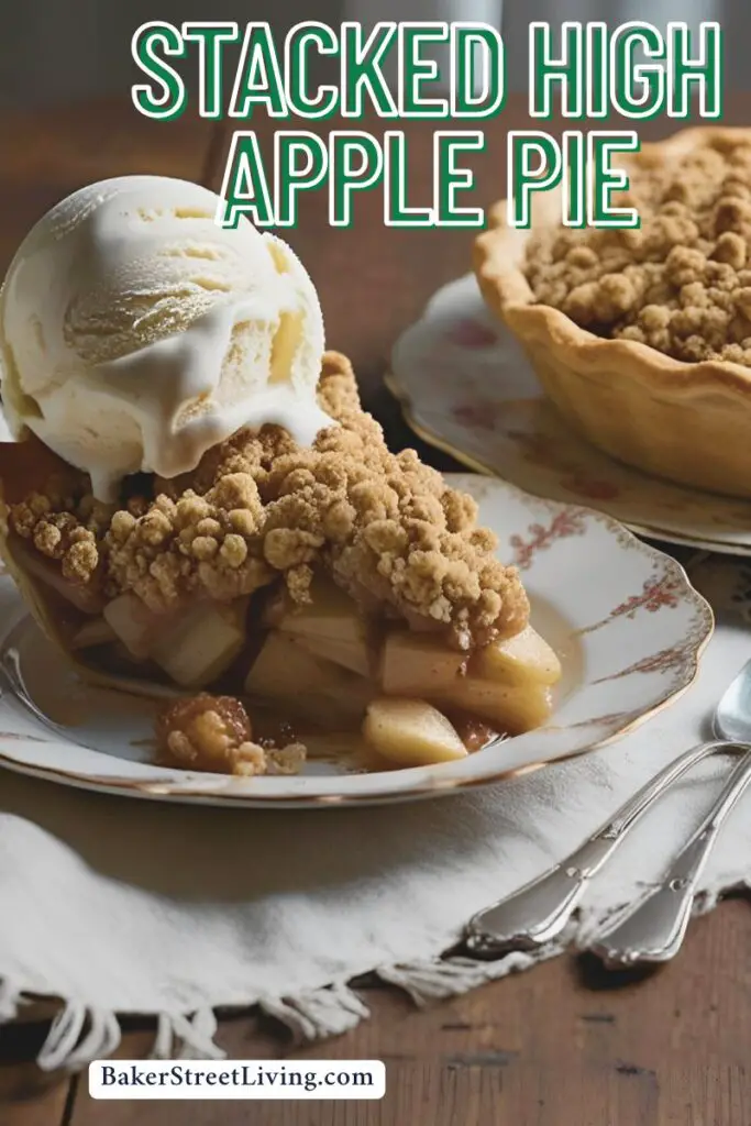 homemade stacked high apple pie