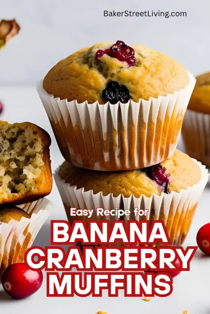 healthy banana muffins with cranberries