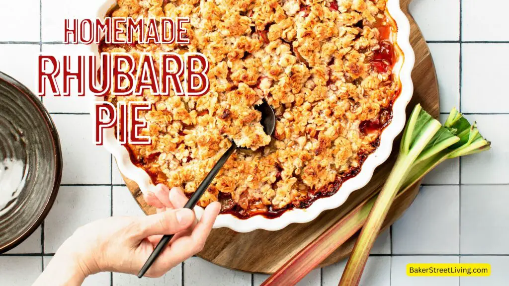 homemade fresh rhubarb pie