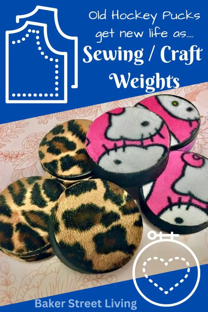 turn hockey pucks into no sew craft weights
