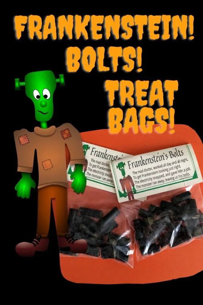 Frankenstein Bolts Halloween treat bags