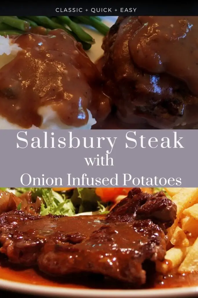 Salisbury steak recipe with onion infused potatoes