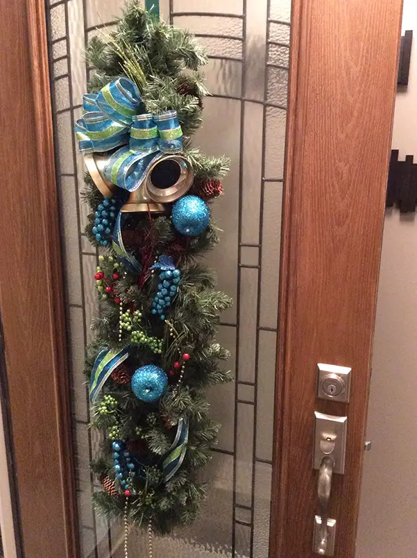 front door Christmas swag-finished