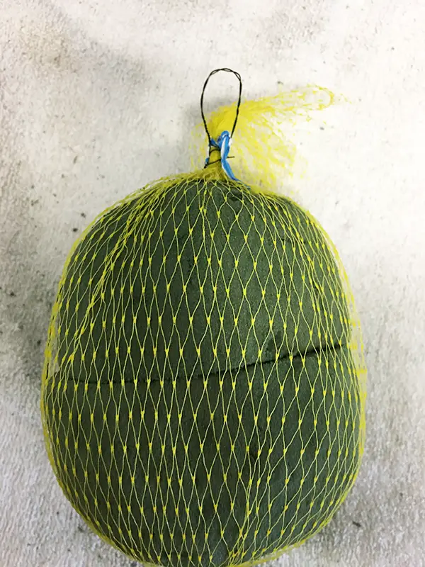 Tied onion bag round floral foam