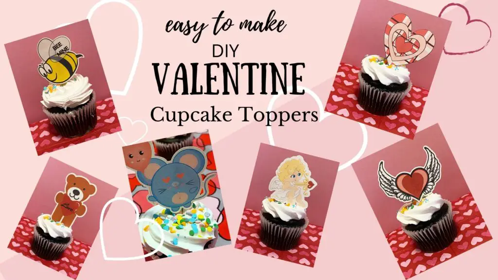 way to make diy valentine cupcake toppers