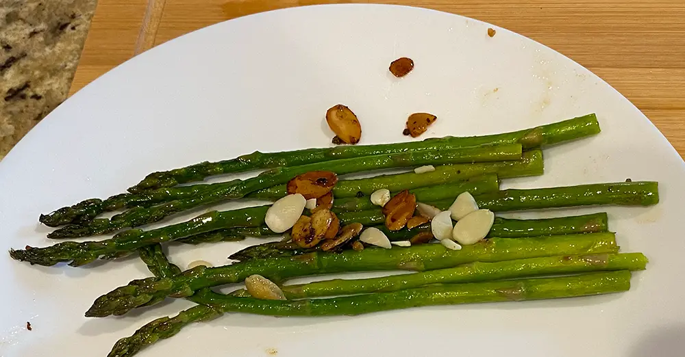 Asparagus - sautéed with garlic and almonds