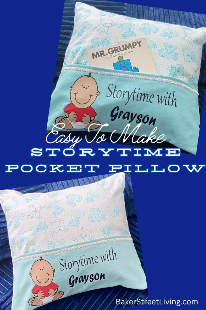 Home made story time pocket pillow