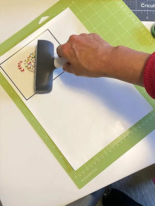 waterslide paper on wax candles - secure waterslide paper onto standard grip Cricut mat