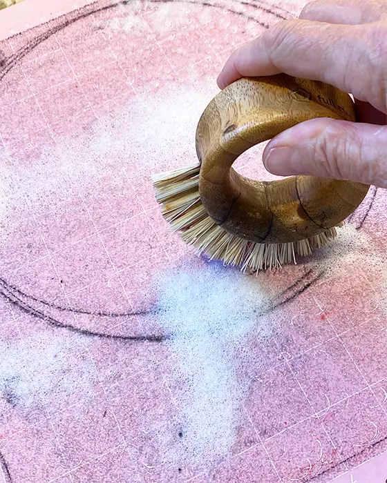 scrub mat with soft brush