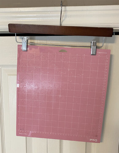 how to clean Cricut cutting mats - hang to dry