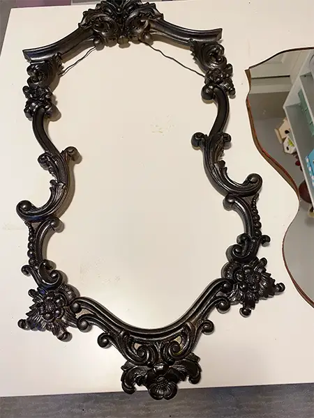make a halloween haunted mirror- let frame dry