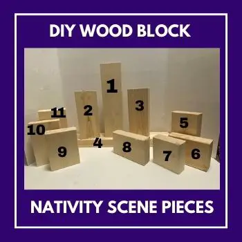 DIY wood block nativity scene pieces