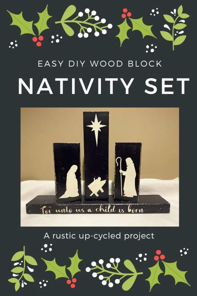 DIY wood block nativity scene