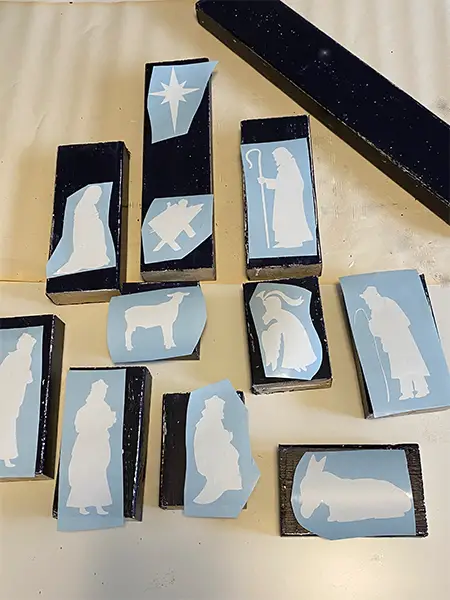 diy wood block nativity scene set