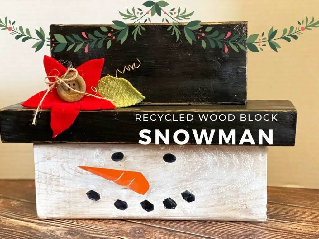 DIY wood block snowman