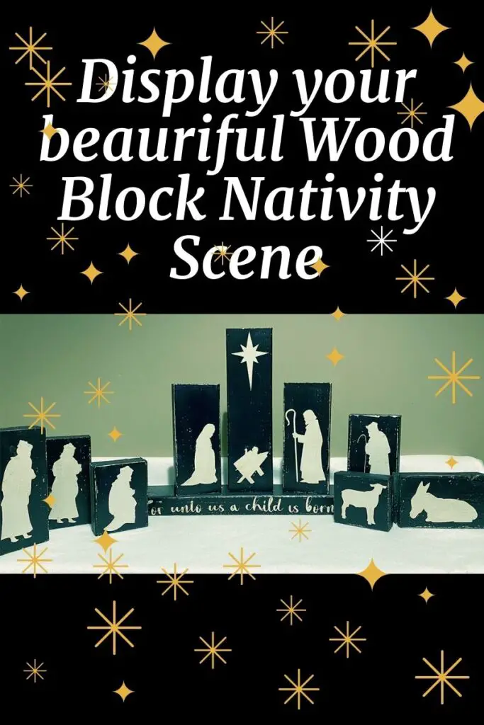 diy wood block Nativity scene set