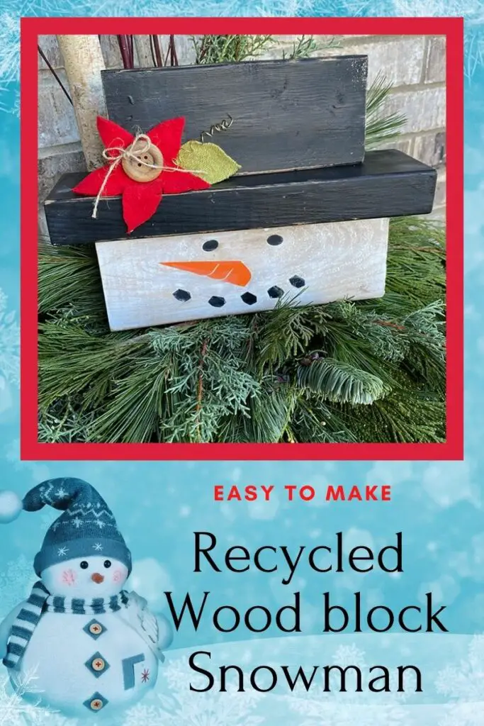 diy wood block snowman