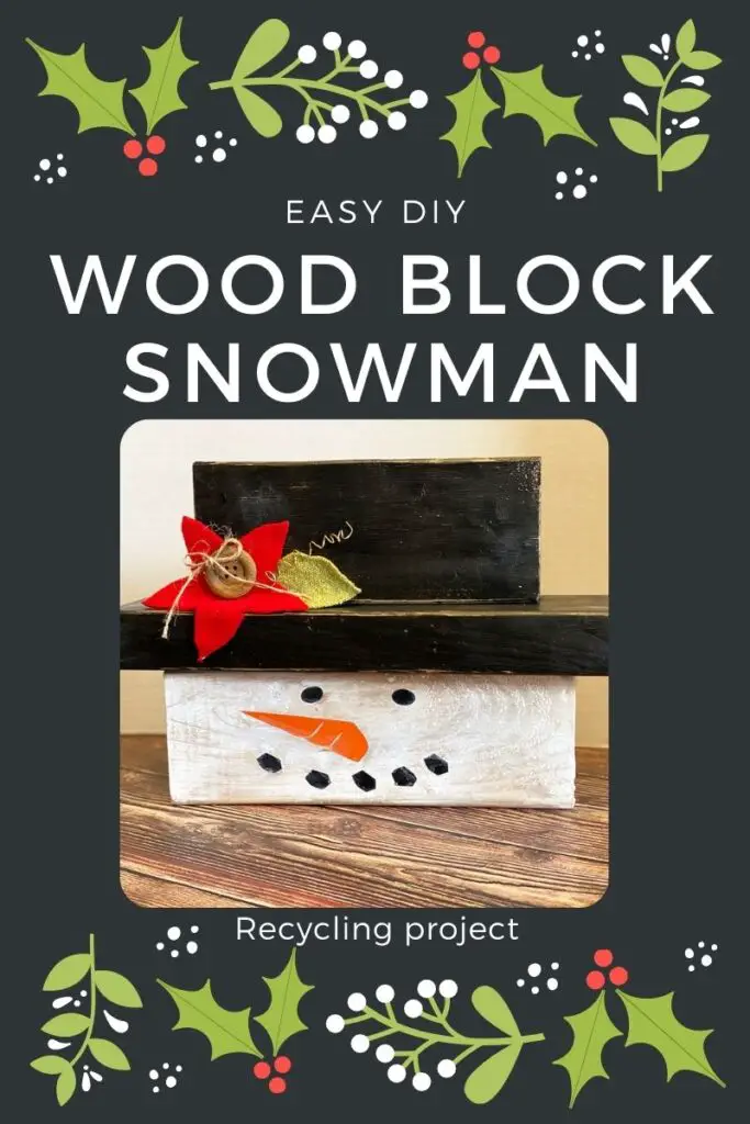 DIY wood block snowman