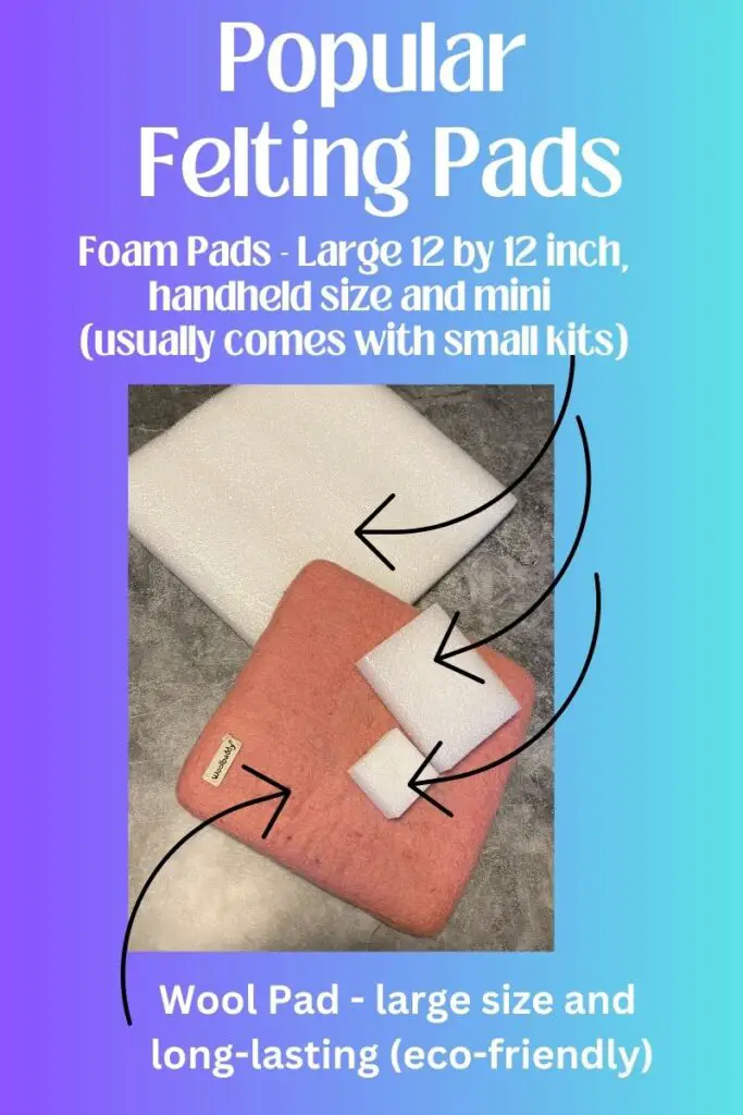 types of popular needle felting pads - how to needle felt