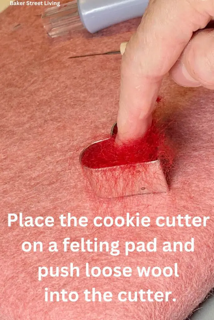 how to needle felt - place wool roving into cutter