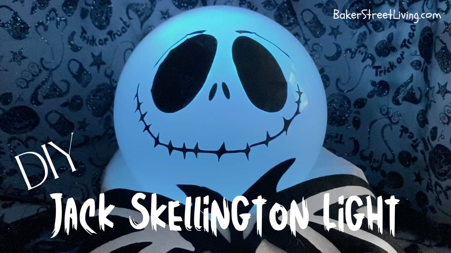 DIY Jack Skellington Light. (easy recycled light project) Baker