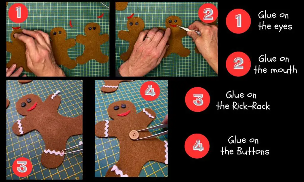 picture of felt gingerbread man being made
