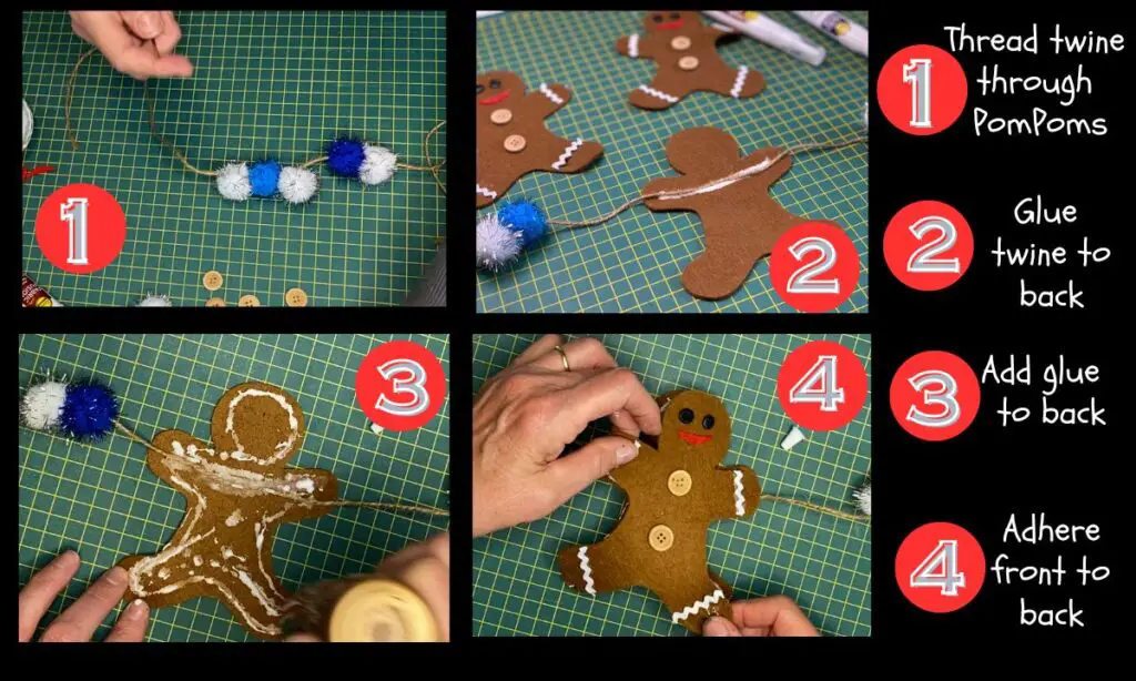 picture of assembly of gingerbread garland