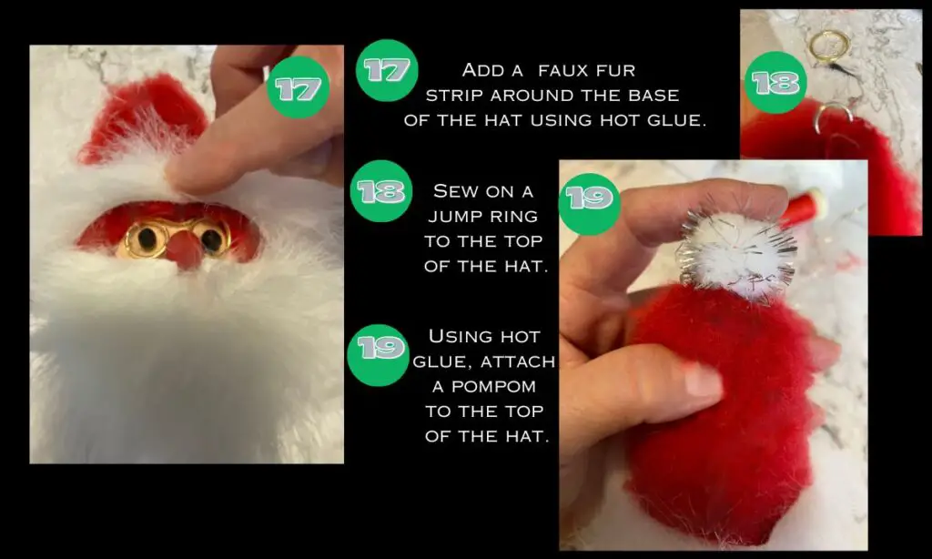 adding details to a santa claus ornament 