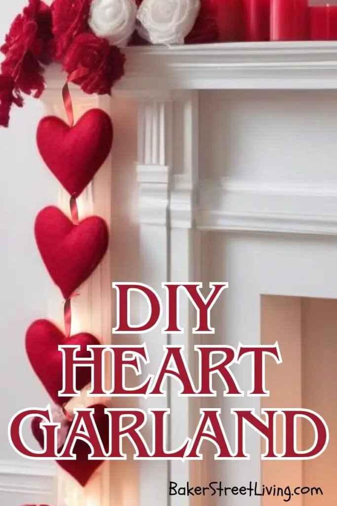 DIY Felt Valentine's Heart garland Hung Vertically