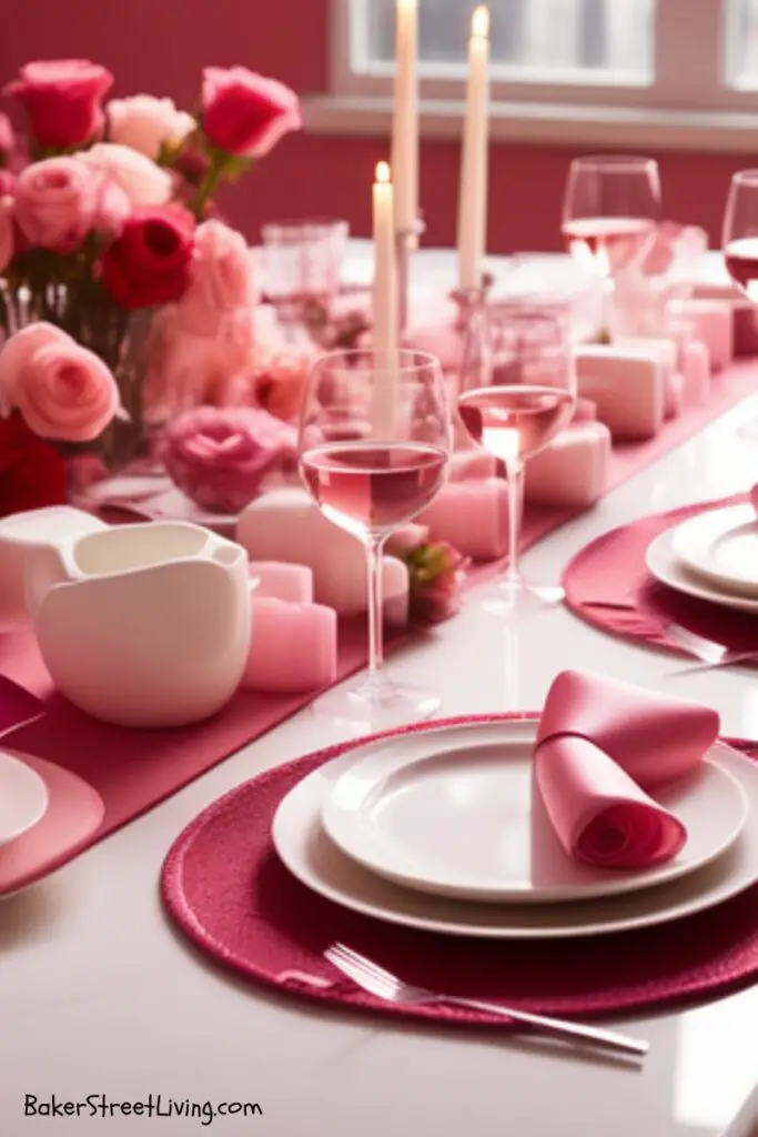 valentines day table set for dinner