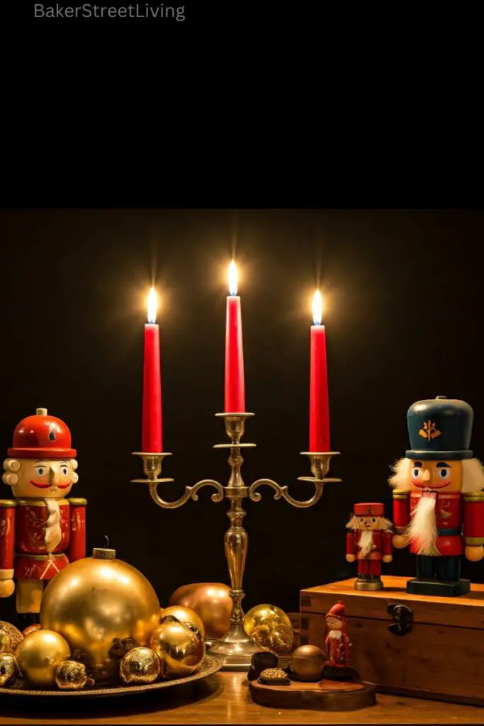 christmas centerpiece with nutcrackers