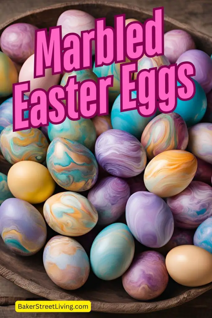 homamade marbled easter eggs