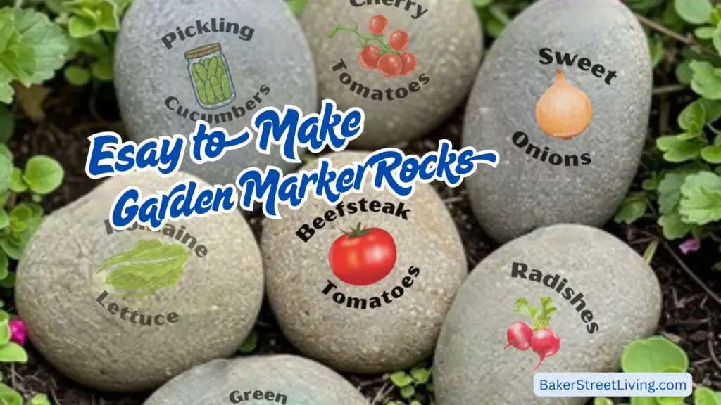 Garden Markers made from rocks