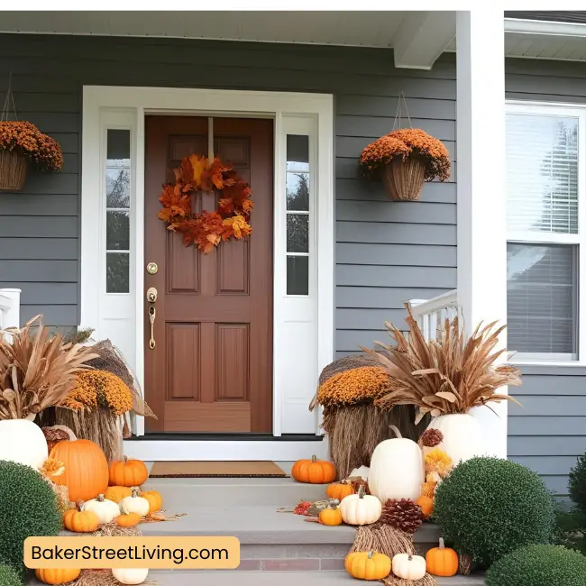 Autumn Front Door Decor Ideas -add naturals