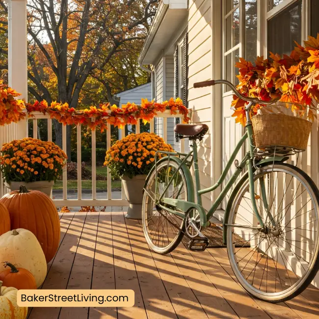 Autumn Front Door Decor Ideas -vintage bicycle