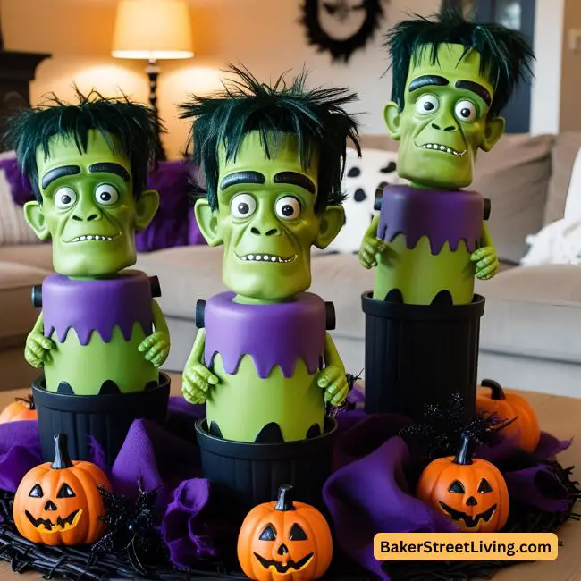 halloween centerpieces - frankenstein statues