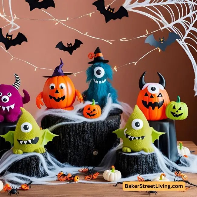 halloween centerpieces - childrens monster toys