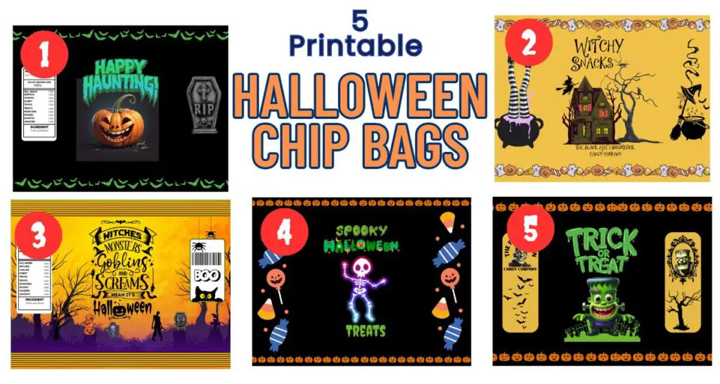 printable halloween Chip bags