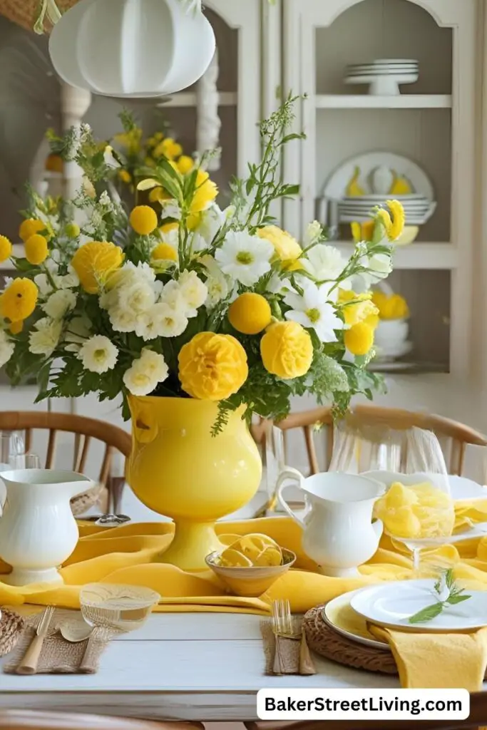 Yellow tablescape for a summer party