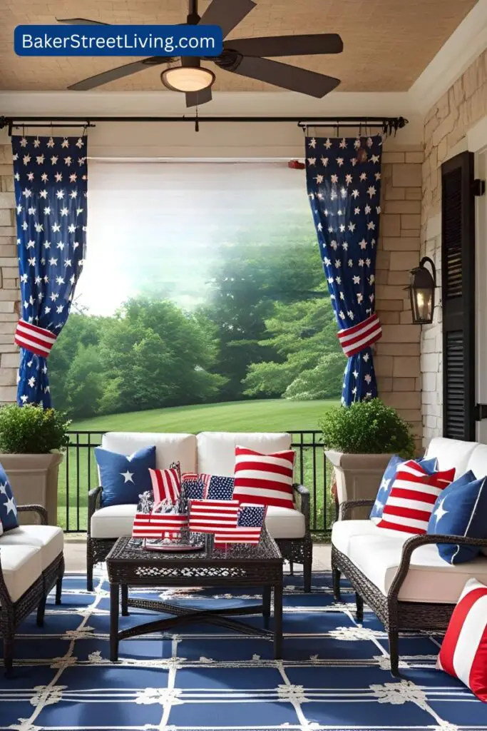 cozy front porch for the 4th of july