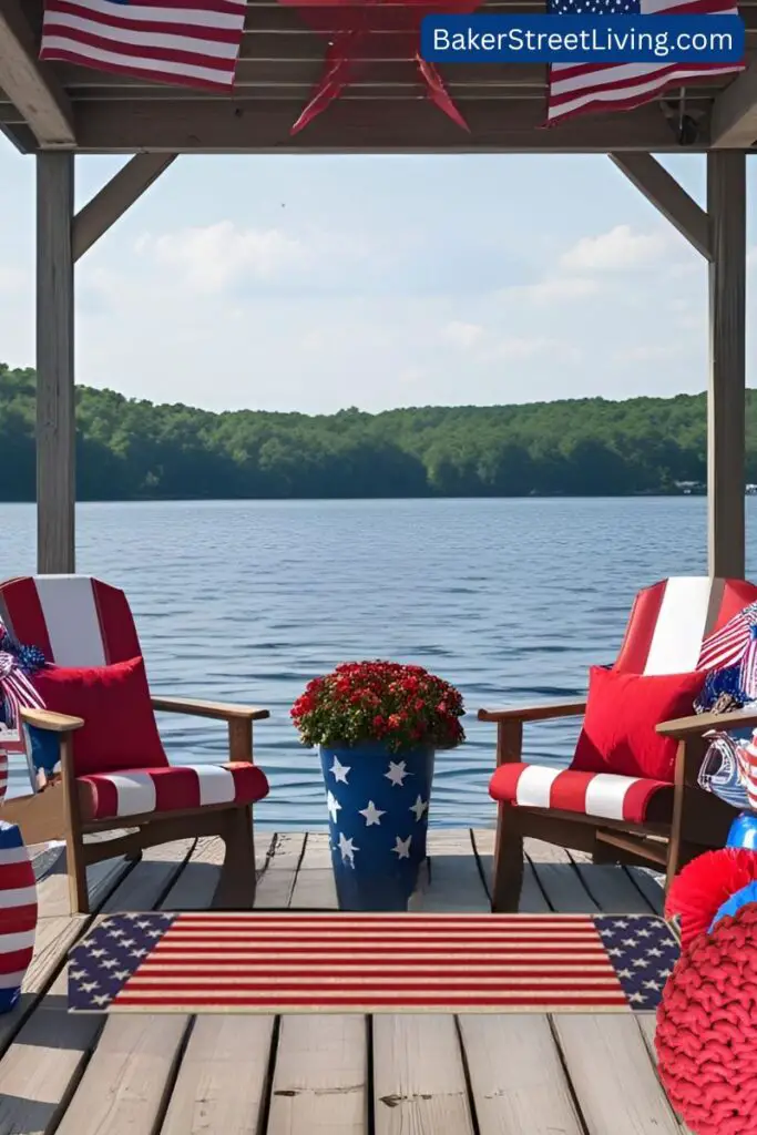 at the dock on the 4th of July