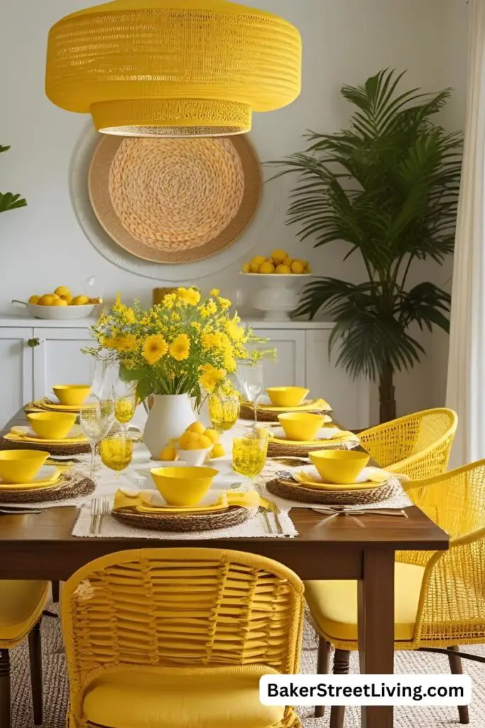 funkly modern yellow tablescape