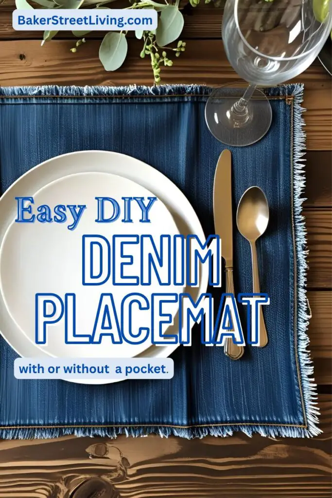 diy denim placemats set for dinner