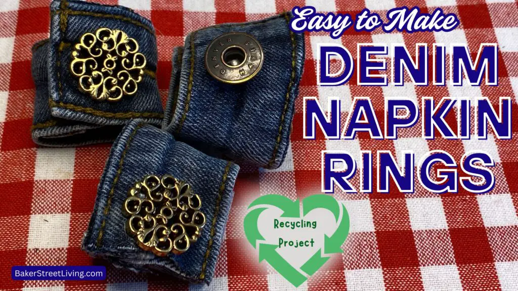 easy to make denim napkin rings from recycled jeans