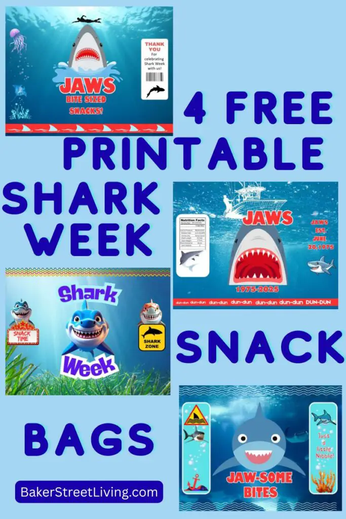 4 Shark Week Printable Snack bags