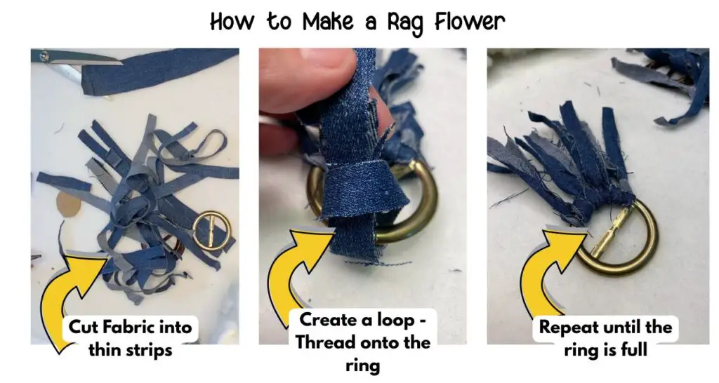 making a diy rag flower