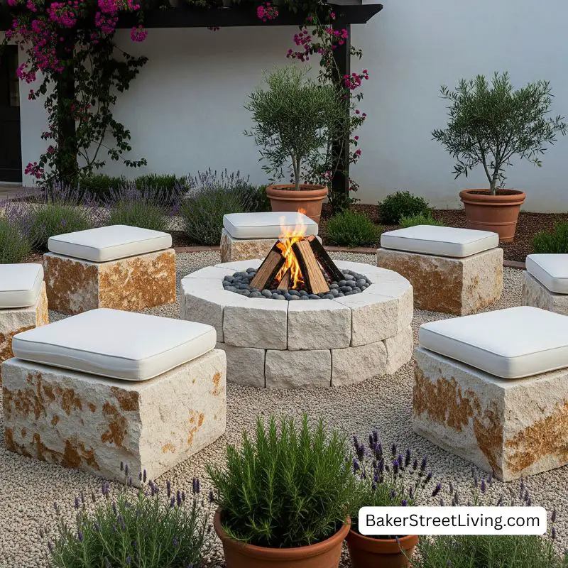 Fore Pit Seating Ideas - Mediterranean Style