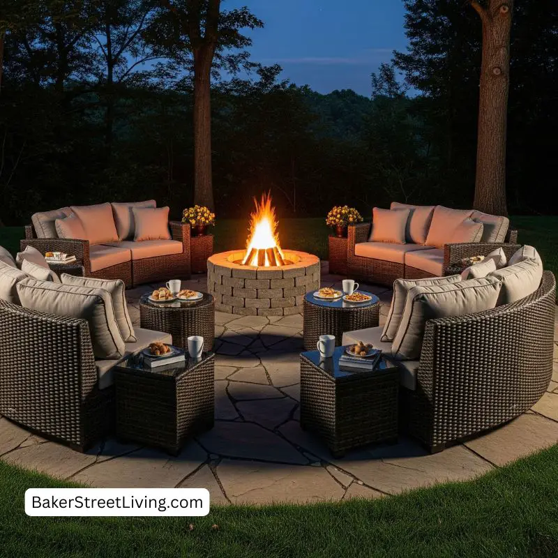 Fire Pit Seating Ideas -Circular Furniture Set